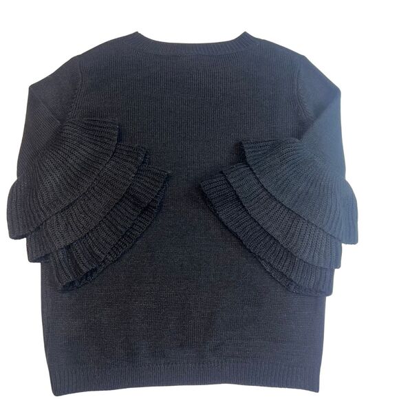 IJOAH Sweater Womens Small Black Boho Knit Hippie Tiered Layered Bell Sleeves - Picture 5 of 13